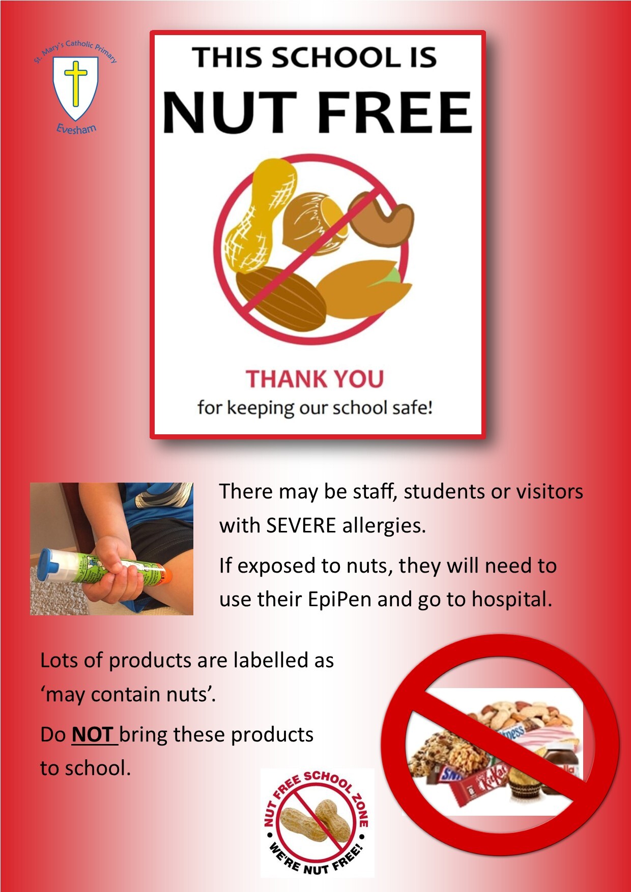 Nut Free School Poster